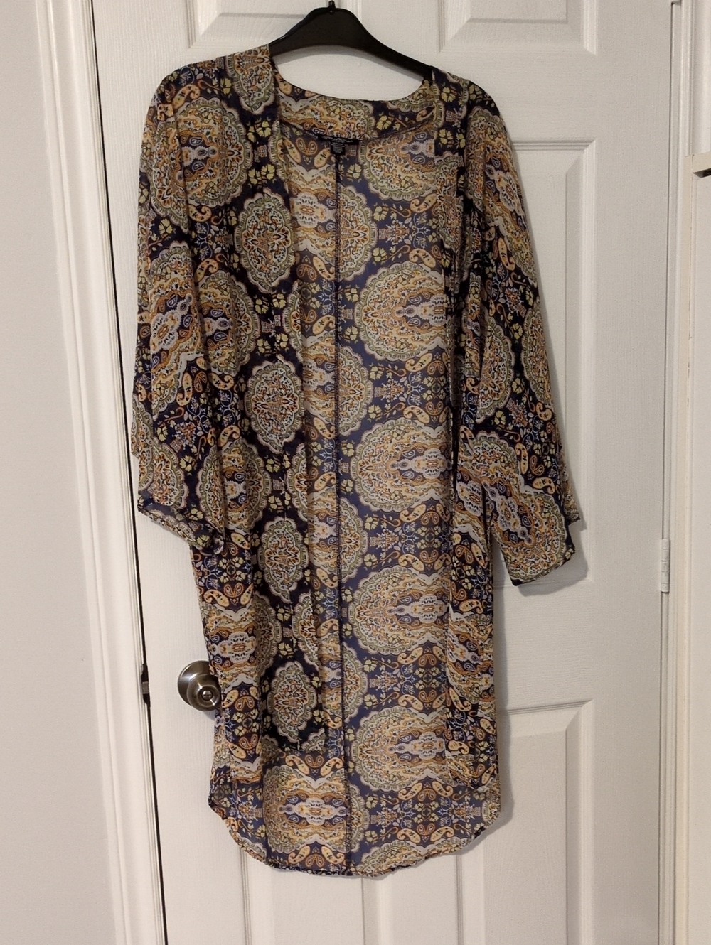Streetwear Society Navy, Gold & White Paisley Kimono